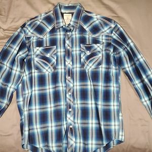 Pearl snap plaid shirt